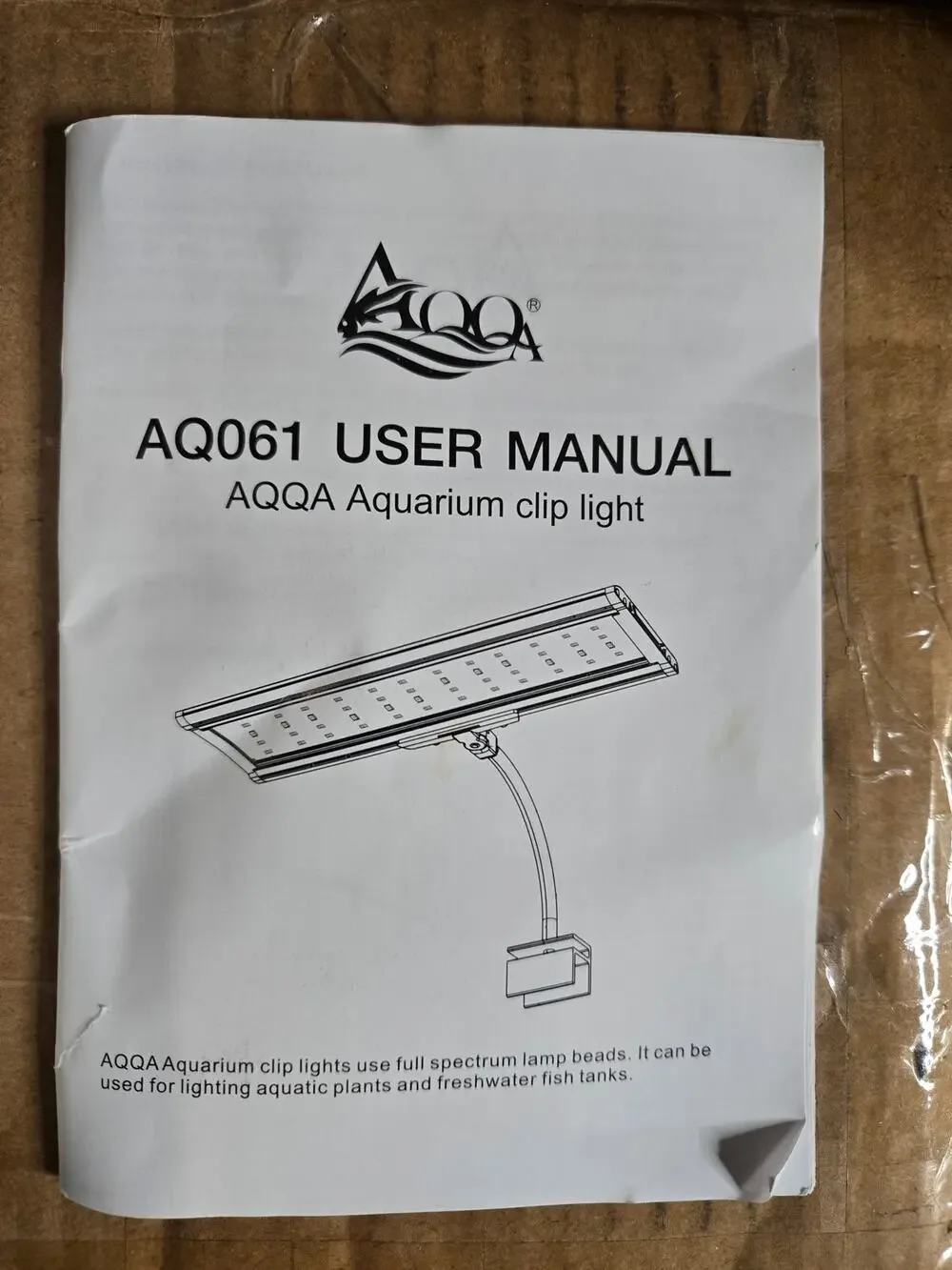 AQQA AQ061 Full Spectrum LED Aquarium Clip Light 24/7 Mode Used